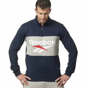 Reebok Classic Vector Quarter Zip Sweatshirt Herren - Navy - DE 716-KYN